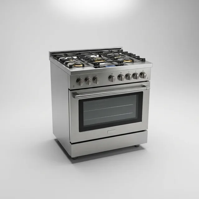 Stainless gas range